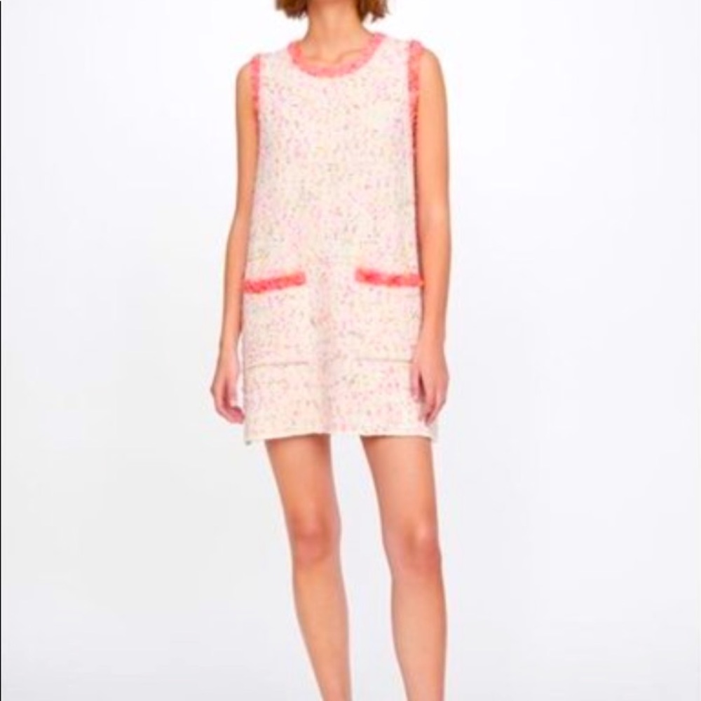 Pink tweed dress